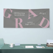 afstuderen vetgedrukte letters schoolkleuren Naam  Spandoek (Beurs)