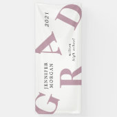 afstuderen vetgedrukte letters schoolkleuren spandoek (Verticaal)