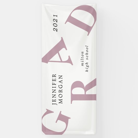 afstuderen vetgedrukte letters schoolkleuren spandoek (Verticaal)