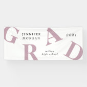 afstuderen vetgedrukte letters schoolkleuren spandoek (Horizontaal)