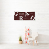 afstuderen vetgedrukte letters schoolkleuren spandoek (Insitu)