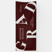 afstuderen vetgedrukte letters schoolkleuren spandoek (Verticaal)