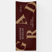 afstuderen vetgedrukte letters schoolkleuren spandoek (Verticaal)