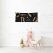 afstuderen vetgedrukte letters schoolkleuren spandoek (Insitu)