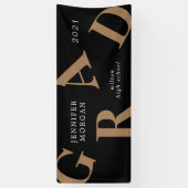 afstuderen vetgedrukte letters schoolkleuren spandoek (Verticaal)