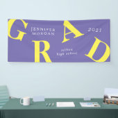 afstuderen vetgedrukte letters schoolkleuren spandoek (Beurs)
