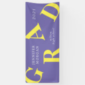 afstuderen vetgedrukte letters schoolkleuren spandoek (Verticaal)