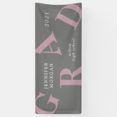 afstuderen vetgedrukte letters schoolkleuren spandoek (Verticaal)