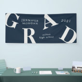 afstuderen vetgedrukte letters schoolkleuren spandoek (Beurs)