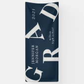 afstuderen vetgedrukte letters schoolkleuren spandoek (Verticaal)