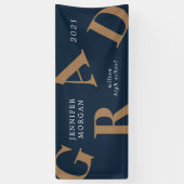 afstuderen vetgedrukte letters schoolkleuren spandoek (Verticaal)