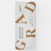 afstuderen vetgedrukte letters schoolkleuren spandoek (Verticaal)