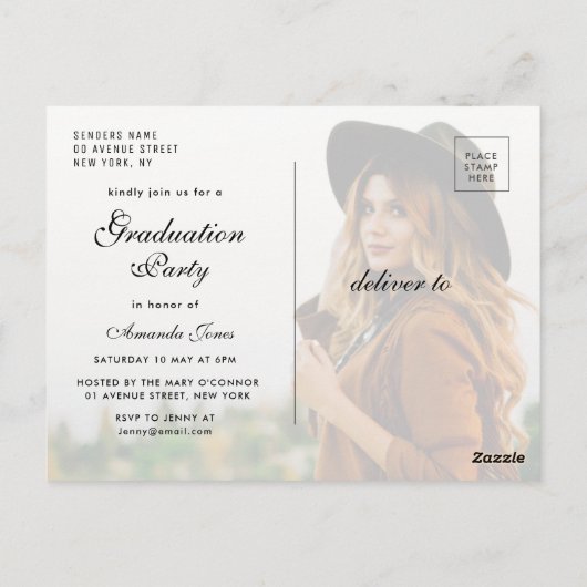 AFSTUDEREN | Vetgedrukte typografie afstuderen uit Briefkaart (Achterkant)