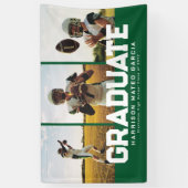 Afstuderen vettig groen drie foto-afstuderen spandoek (Verticaal)