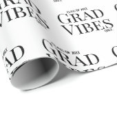 Afstuderen Vibes Alleen wit/zwart Cadeaupapier (Rol Hoek)