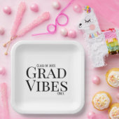 Afstuderen Vibes Alleen wit/zwart Papieren Bordje (Feest)