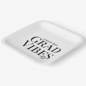 Afstuderen Vibes Alleen wit/zwart Papieren Bordje (Gebogen)