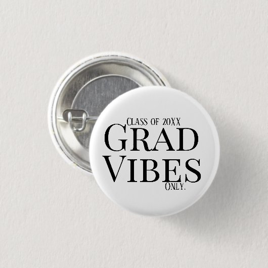 Afstuderen Vibes Alleen wit/zwart Ronde Button 3,2 Cm (Voorkant /achterkant)