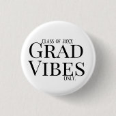 Afstuderen Vibes Alleen wit/zwart Ronde Button 3,2 Cm (Voorkant)