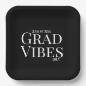 Afstuderen Vibes Alleen zwart/wit Papieren Bordje (Voorkant)