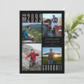 Afstuderen Vier foto's zwart-wit Aankondiging (Staand voorkant)