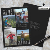 Afstuderen Vier foto's zwart-wit Aankondiging