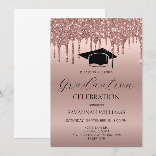 Afstuderen vieren kaart (Voorkant / Achterkant)