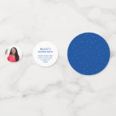 Afstuderen viering blauwe afstuderen foto confetti (Achterkanten)