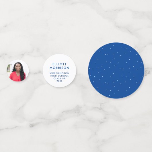 Afstuderen viering blauwe afstuderen foto confetti (Achterkanten)