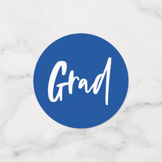 Afstuderen viering blauwe afstuderen foto confetti (Kleine voorkant)