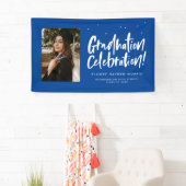 Afstuderen viering blauwe afstuderen foto spandoek (Insitu)