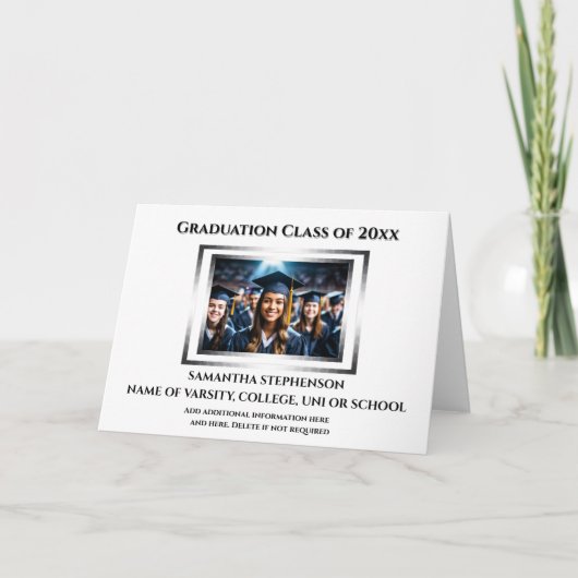 Afstuderen Viering Custom Photo Plain Simple Kaart (Voorkant)