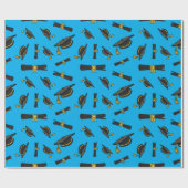 Afstuderen Viering Eenvoudig Levendig Blauw Cadeau Cadeaupapier (Vlak)