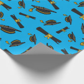 Afstuderen Viering Eenvoudig Levendig Blauw Cadeau Cadeaupapier (Hoek)