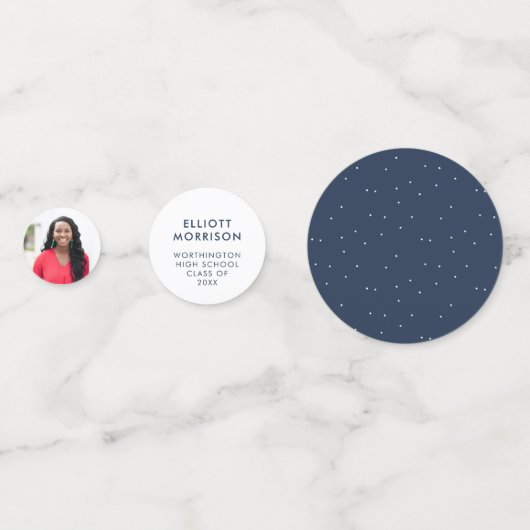 Afstuderen viering marineblauw afstudeerder confetti (Achterkanten)