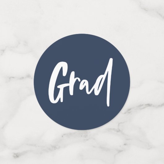 Afstuderen viering marineblauw afstudeerder confetti (Kleine voorkant)