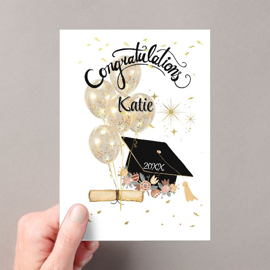 Afstuderen viering moderne Kaart Acryl Uitnodigingen (Insitu (Draagbaar))
