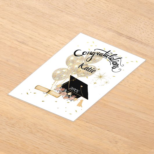 Afstuderen viering moderne Kaart Acryl Uitnodigingen (Laagn)