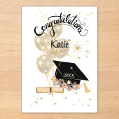 Afstuderen viering moderne Kaart Acryl Uitnodigingen (Voorkant)
