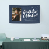 Afstuderen viering navy party spandoek (Beurs)