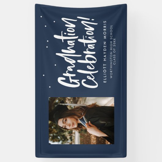 Afstuderen viering navy party spandoek (Verticaal)