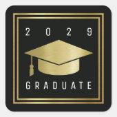 afstuderen vierkante sticker (Voorkant)