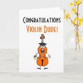 Afstuderen Viool Dude Kaart (Sinaasappel) (Gele Bloem)