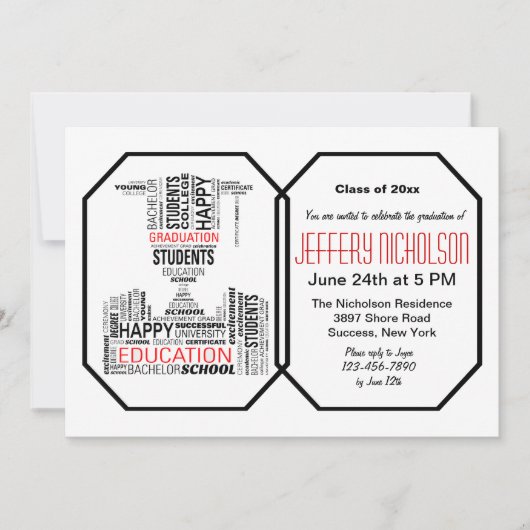 Afstuderen Vocabulaire Uitnodiging (Voorkant)