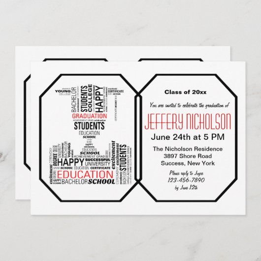 Afstuderen Vocabulaire Uitnodiging (Voorkant / Achterkant)