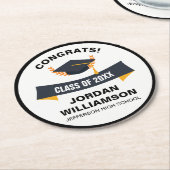 Afstuderen voegt Afstudeerder klasse van 20XX Aang Ronde Kartonnen Onderzetter (Gebogen)