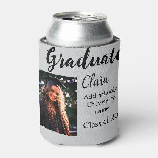 Afstuderen voegt naamklasse van 20xx congrats toe blikjeskoeler (Blikje Voorkant)