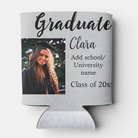 Afstuderen voegt naamklasse van 20xx congrats toe blikjeskoeler (Achterkant)