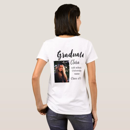 Afstuderen voegt naamklasse van 20xx congrats toe t-shirt (Achterkant volledig)