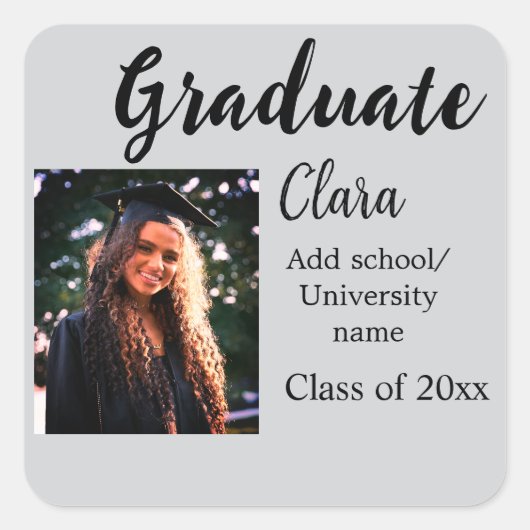 Afstuderen voegt naamklasse van 20xx congrats toe vierkante sticker (Voorkant)